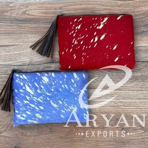 กระเป๋าสตางค์หนังวัวประดับพู่ห้อยทำด้วยมือใหม่สำหรับผู้หญิงกระเป๋าหนังแท้ตะวันตกใส่บัตรเครดิตและโทรศัพท์ - Product Image 1