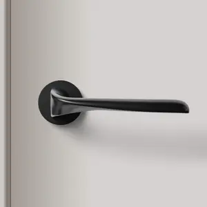 TIDO MODERN ROUND DOOR HANDLE QUALITY SUPPLIER MATTE BLACK EUROPEAN STANDARD LEVER DOOR HANDLE LOCK