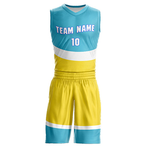 ชุดบาสเก็ตบอลสำหรับผู้ชายเสื้อบาสเก็ตบอลแบบเย็บ - Product Image 5