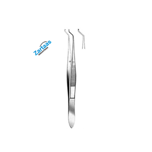 Fórceps Elliot Iris de acero inoxidable de alta calidad 1x2 dientes 4 pulgadas Instrumentos quirúrgicos Fabricante y exportador - Product Image 1