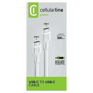 Cable de Alimentación USB-C Blanco de 3 m USBDATACUSBC2C3MW Cables de Datos - Product Image 2