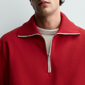 Sudadera con Cierre de Cremallera de Cuarto para Hombre, Cuello Alto, Mangas Largas, Dobladillo Acanalado, Ropa Casual para Invierno, Servicio OEM, Precio al por Mayor - Product Image 5