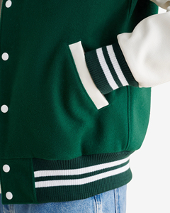 Custom New <b>Men</b> Wool Body Leather Sleeves Embroidered Chenille Patches Varsity <b>Jacket</b> Letterman Baseball College <b>Jacket</b> - Product Image 3