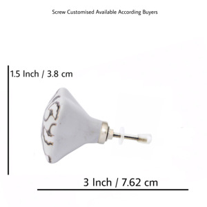 Hexagone marocain blanc boutons en céramique luxe qualité meubles décoratifs tiroir armoire poignée tire or travail cuisine armoire - Product Image 3