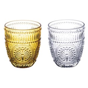 Set di 2 Bicchieri d'Acqua Siviglia Sibilla da 330 ml in Vetro Trasparente e Ambrato - Product Image 1