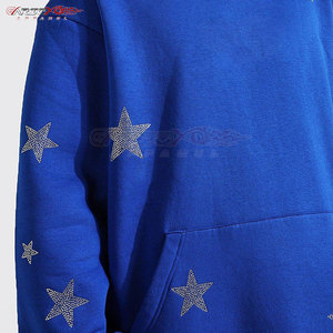 Ropa de calle con estilo para hombre, chándal de invierno a la moda con chaqueta con capucha y cremallera, pantalones a juego con detalles de diamantes de imitación - Product Image 6