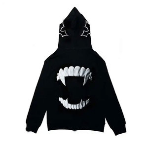 Sudadera con capucha y cremallera de cara completa para hombre de alta calidad, ropa de calle de talla grande, ropa de invierno hecha de poliéster/algodón - Product Image 5