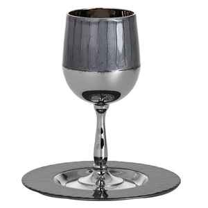 Copa de Vino Kiddush Personalizada de Acero Inoxidable, Diseño Clásico Koi, para Mesa de Shabat, Venta al Por Mayor - Product Image 5