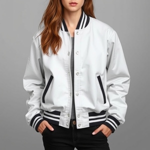 Custom Logo <b>Patches</b> Varsity Jacket: Wool Body, Leather Sleeves, New Style, Vintage Letterman, Thick Warm Quilting, - Product Image 1