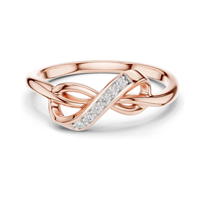 Bague en diamant de laboratoire Infinity Knot pour femmes, clarté VVS-VS EF, disponible en or 18 carats, 14 carats, 10 carats et argent 925, rose, jaune - Product Image 2
