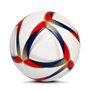 ลูกฟุตบอลหนัง PU สำหรับทีมและคลับชุดฝึกเย็บสีขาวสีแดงสีน้ำเงินขนาด5เครื่องทนทานออกแบบได้ตามที่ต้องการ - Product Image 3