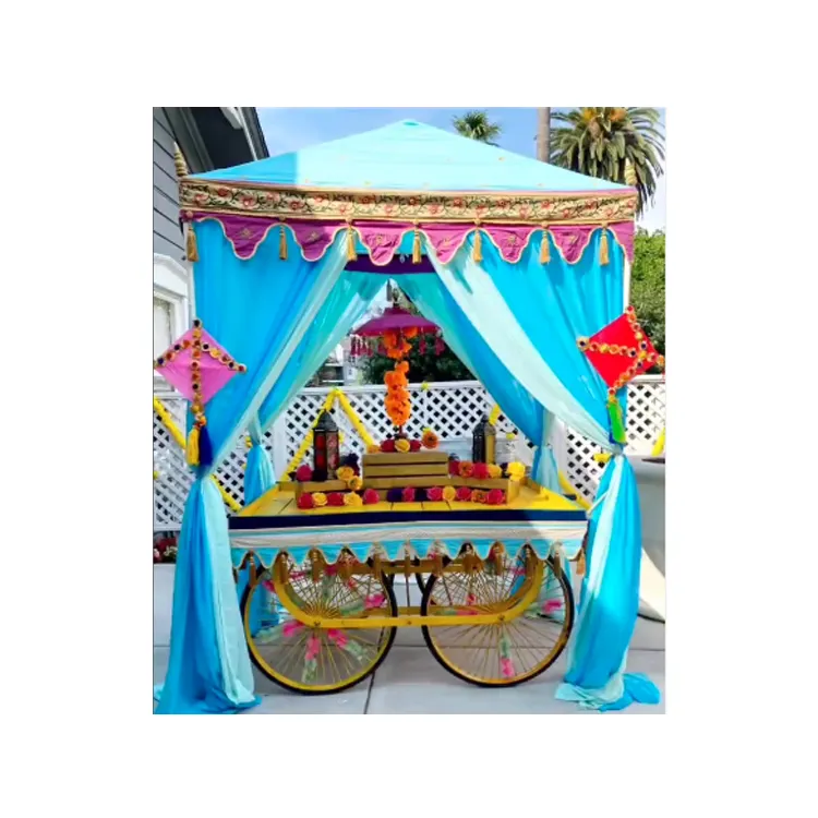 結婚式やイベントの装飾用品エスニックインディアンタッチ装飾ThelaHaathGaadiフードカートカート美しいフードカウンター