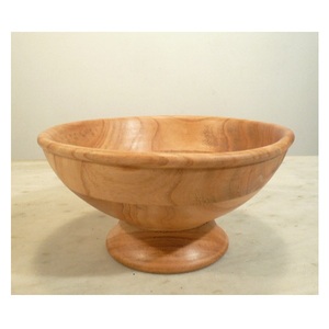 Large Black Round Deep Wooden Serving Bowl Tableware Salad Soup Serving Wood Bowl - Product Image 4