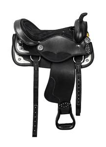 Sillín sintético occidental, sillín occidental mixto de alta calidad con tachuelas a juego, productos de Carreras de Caballos ingleses - Product Image 2