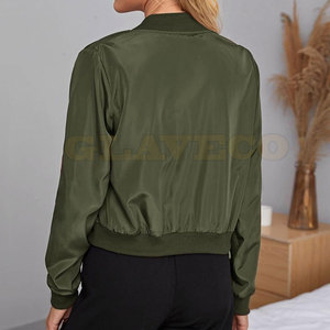 Solid Color Full Zipper <b>Women</b> Bomber <b>Jacket</b> Premium Quality <b>Light</b> Weight Bomber <b>Jacket</b> For <b>Women</b> - Product Image 2