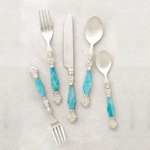 ชุดเครื่องใช้บนโต๊ะอาหารแบบคลาสสิกชุดเครื่องใช้บนโต๊ะอาหารสีดำและสีขาวทำจากสแตนเลสชุบเงินฟรีโลโก้ตามสั่ง - Product Image 3