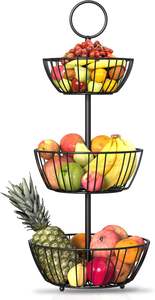 Moderno Cesto de Almacenamiento de Frutas de Alambre Metálico para Encimera de Cocina, Impermeable, Ecológico, Plateado, Decorativo - Product Image 3