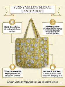 Sac fourre-tout en coton indien Kantha fait sur mesure, sac à main en patchwork pour femmes, pour le shopping, la plage et les voyages - Product Image 6