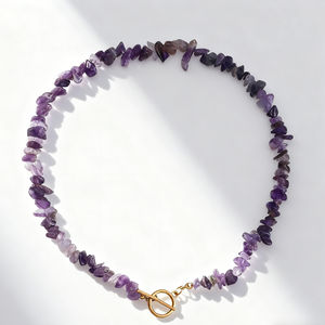 Collar de hebilla OT de perla de forma grande de grava de cristal Natural de Venta caliente - Product Image 6