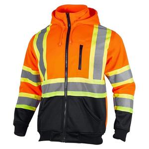 Sudadera CON CAPUCHA DE SEGURIDAD reflectante de forro polar de poliéster 100% con cremallera de clase 3 de alta visibilidad - Product Image 1