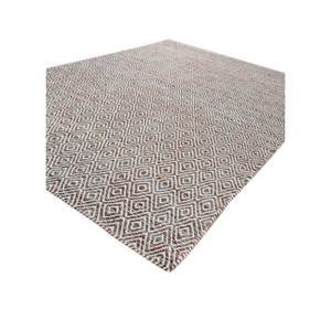 พรมขนสัตว์ผสมวิสโคสแบบทอเรียบ ลายเรขาคณิตสีแดงส้ม รูปทรงสี่เหลี่ยมผืนผ้า งานแฮนด์เมด ดีไซน์แบบ Patchwork สำหรับห้องนอน รุ่น ADWV-13047 - Product Image 2