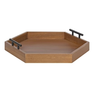 Bandeja Decorativa de Madera de Acacia Hecha a Mano, Ecológica, de Grado Comercial, con Asas de Metal, Apta para Lavavajillas y Microondas, Venta al Por Mayor Personalizada - Product Image 2