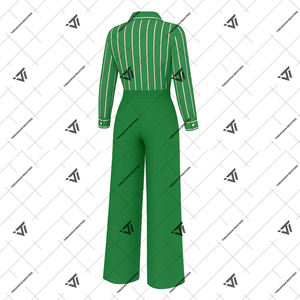 Vêtements de sororité grec Iota Phi Lambda prêts à expédier ensemble 2 pièces formel pour femmes: chemise habillée avec pantalon à jambes larges - Product Image 2