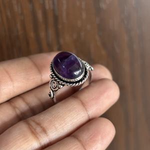 Wholesale Handmade Trendy Faceted <b>Amethyst</b> <b>Ring</b> Gemstone Oval Shape with 925 Rose <b>Gold</b> Plating Fashionable Jewelry - Product Image 3