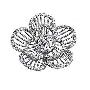 เข็มกลัดดอกไม้สีเงินประดับเพชร คริสตัลชุบ และลายตัวเลขและผีเสื้อประดับเพชรเทียม เครื่องประดับสำหรับผู้หญิง - Product Image 2