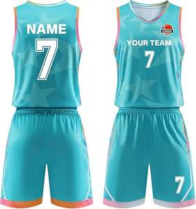 Uniforme de basket-ball personnalisé équipe imprimée et ensemble haut de basket-ball et short pour hommes/industrie du sport pour les jeunes - Product Image 2