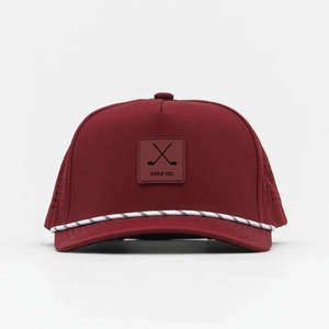 Gorra de Camionero de Golf Impermeable con 5 Paneles Estructurados, Cuerda, Perforaciones Cortadas con Láser, Parche de Goma Personalizado con Logotipo, Unisex, para Deportes - Product Image 2
