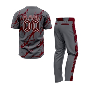 Ensemble uniforme de baseball unisexe personnalisé, maillot et pantalon d'équipe, 100% polyester, tissu respirant à séchage rapide, haute qualité, toutes saisons, personnalisable - Product Image 2