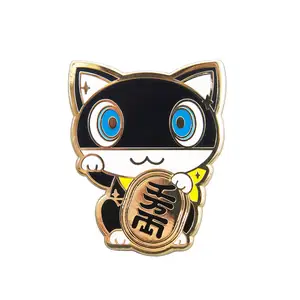 custom design girl garment decoration personalized soft enamel cat lapel pin