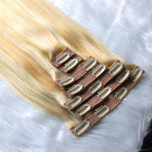 Extensiones de cabello natural, cutículas alineadas y onduladas, con clip, novedad - Product Image 4