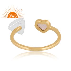 Latest Handmade Design 18K Gold Plated Natural White Moon Stone Gemstone <b>Adjustable</b> <b>Ring</b> Demi Fine Jewelry Manufacturer - Product Image 4