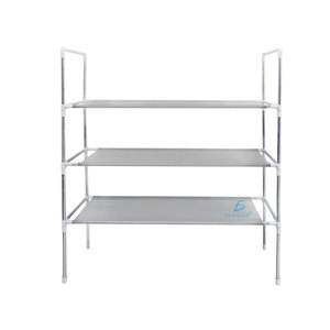 Scaffale Portascarpe a 3 Ripiani Facile da Montare, Adatto per Soggiorno, in Acciaio Inossidabile, Pieghevole, Design Funzionale - Product Image 2