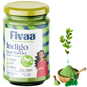 Indigo powder 200 g Fivaa tinte de cabello de hierbas naturales para hebras suaves y sedosas cobertura negra nutrición del cuero cabelludo libre de químicos - Product Image 1