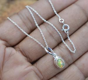 Classique Pendentif Bijoux Pour Femmes Argent Boho Style Bijoux 925 En Argent Sterling Opale Gemme À La Main Pendentif Cadeau Pour Femme - Product Image 5