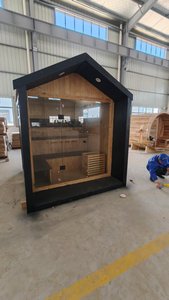 ห้องซาวน่าไม้ซีดาร์สีแดงใช้ในบ้านห้องซาวน่าบ้านอบไอน้ำการเผาไม้การออกแบบที่เป็นมิตรต่อสิ่งแวดล้อม - Product Image 4