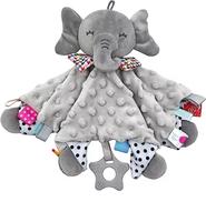 Couettes pour bébé, couverture, jouet en peluche, doudou avec anneau de dentition, cadeau pour nouveau-né, jouet en peluche lavable en machine