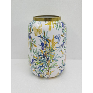 Calcomanía de jarrón de flores de metal de diseño elegante, para el hogar y la boda acabado esmaltado, mesa decorativa hecha a mano, personalizada a granel - Product Image 1