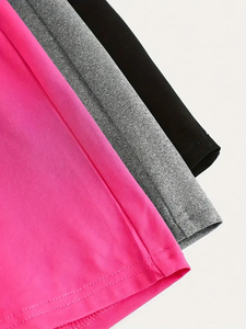 ชุดเสื้อกั๊กกีฬาลายขวางสีชมพูและกางเกงขาสั้นเอวสูงแฟชั่นลำลอง3สีสำหรับฤดูใบไม้ผลิ/ฤดูร้อน - Product Image 4