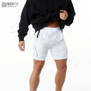 Pantalones Cortos Deportivos de Cintura Alta para Hombre, Nuevos, a la Moda, Cómodos, Holgados, de Algodón y Felpa, Estampados, Elegantes, con Diseño Sólido en la Parte Delantera, Venta al por Mayor - Product Image 2