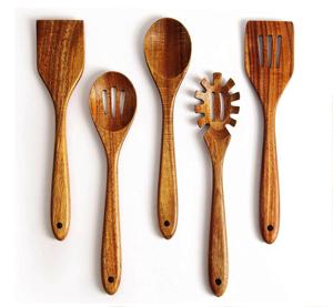 Cuillère en bois attrayante Pack cuillère de service peinte à la main Acacia naturel bois de manguier ensemble d'outils de cuisine fabriqué en Inde - Product Image 4