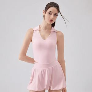 Camiseta sin Mangas para Yoga, Cuello en U, Estilo Casual, Color Sólido para Mujer - Product Image 1