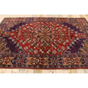 Tapis vintage de grande taille 6,1 x 9,9 pieds, tapis turc rouge Ikat - Product Image 2