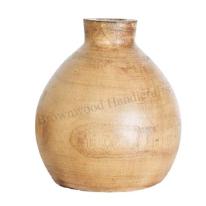 Top vente décor en bois Vase Design minimaliste maison décorative artistique Vase à fleurs en bois à bas prix approvisionnement direct en usine - Product Image 5