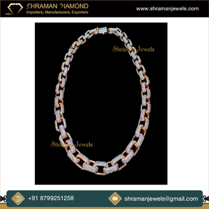 Lujosa joyería fina 53 TCW Unisex personalizado Iced Out 925 Plata VVS Moissanite diamante enlace cubano Cadena de 22 pulgadas para fiesta de graduación - Product Image 2