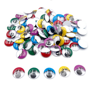 100pcs màu nhựa wiggly mắt với lông mi 15mm Đường kính cho Diy thủ công cartoony <span class=keywords><strong>Mini</strong></span> mềm Đồ chơi mô hình đồ chơi - Product Image 3