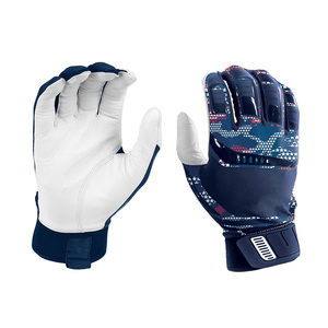 Manufacturer High Quality Goatskin Leather Custom Logo Baseball Batting <b>Gloves</b> With Own Custom Design Guantes Beisbol Batting - Product Image 1